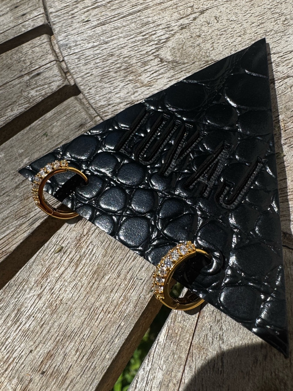 Luv Aj Gold Crystal Pavé Mini Hoop Earrings